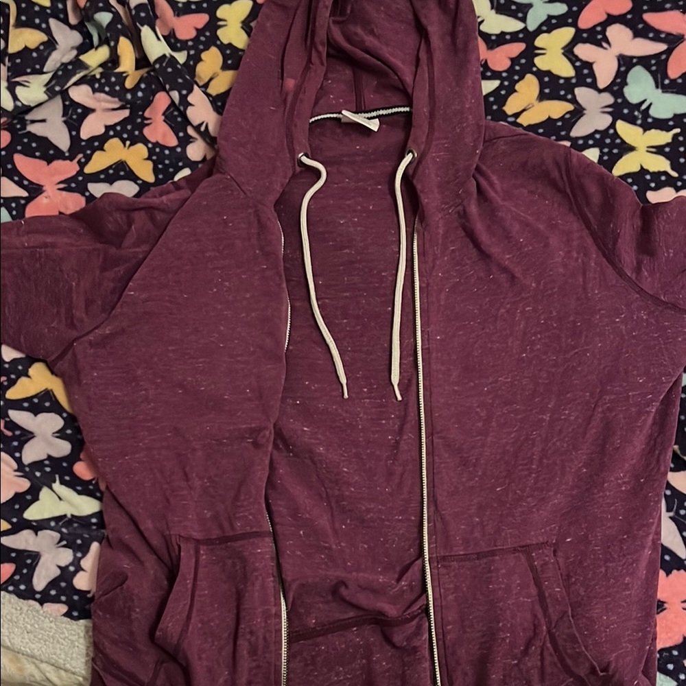 Danskin Now Maroon Zip-Up Hoodie